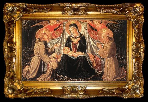 framed  GOZZOLI, Benozzo Madonna and Child with Sts Francis and Bernardine, and Fra Jacopo dfg, ta009-2